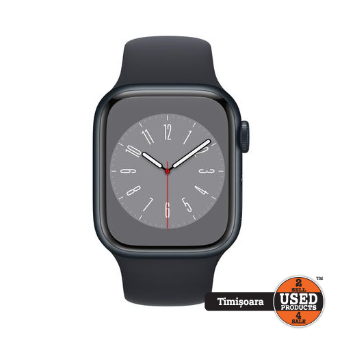 Apple Watch Series 8 41 mm A2770, GPS, Midnight Alumiunium Case

