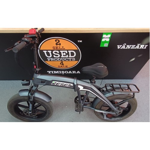 Bicicleta Electrica Fat Bike RESET RRS Power 750W Hidraulica, Roti 20 Inch, Autonomie 70 Km, Viteza 50 km/h, Schimbator Shimano, Frana Hidraulica Fata-Spate, Suspensie Blocabila Fata, Auto Assist, 5 Trepte Viteza, Display LCD, Aluminiu Negru
