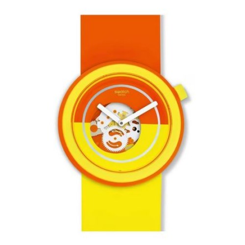 Ceas Barbatesc Swatch Popover Orange and Yellow SR396SW, 45 mm
