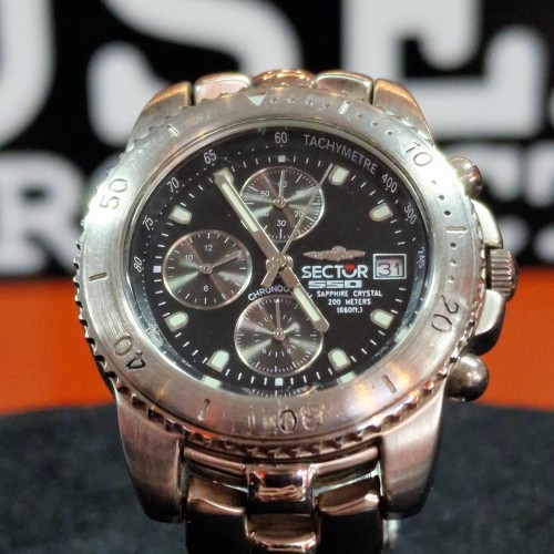 Ceas barbatesc Sector No Limits 550 (2001), 2023971095M, 33 mm, Sapphire Crystal, Chronograph
