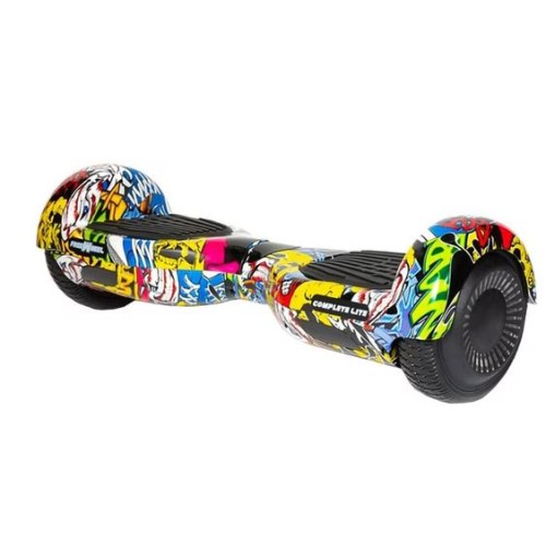Hoverboard electric JRH Graffiti galben , roti 6.5 inch, autonomie 20 km, viteza 12 km/h ,motor 2 x 250W