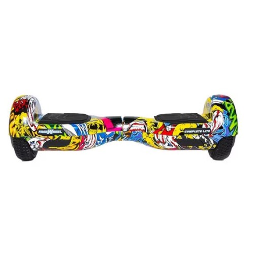 Hoverboard electric JRH Graffiti galben , roti 6.5 inch, autonomie 20 km, viteza 12 km/h ,motor 2 x 250W