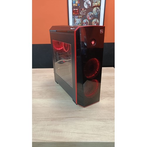 Unitate PC Gaming Genesis Titan 700, AMD Ryzen 5 2400G, 8 Gb RAM, Placa de Baza Gigabyte B450M Gaming, 250 Gb SSD + 1 Tb HDD, nVidia GeForce GTX 1060 - 6 Gb
