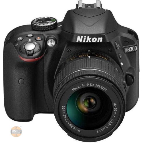 Aparat foto Nikon D3300, CMOS 24.2 Mp, FHD, Obiectiv AF-S DX 18-55mm 1:3.5-5.6 G II ED