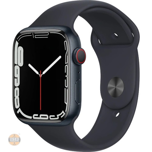 Apple Watch Series 7 45mm Cellular, Midnight Aluminium Case, Midnight Sport Band, GPS, A2478