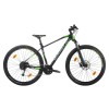 Bicicleta MTB Sprin Apolon, Cadru Aluminiu S/M, Suspensie Rockshox Judy, Roti 27.5 inch, Anvelope Schwalbe Smart Sam, Schimbator Shimano Alvio 27 viteze, Frana fata/spate pe disc, Negru/Verde Mat