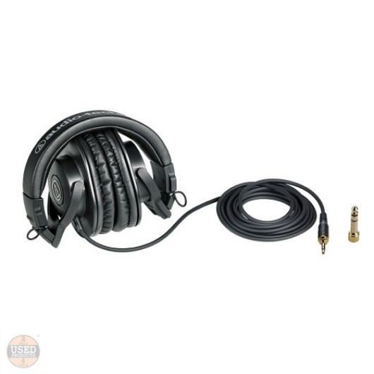 Casti audio de Monitorizare Audio-Technica ATH-M30x, Jack 3.5mm, Driver 40mm, 47 OHm, 15Hz-22kHz, Cablu 3m, 220g, Black