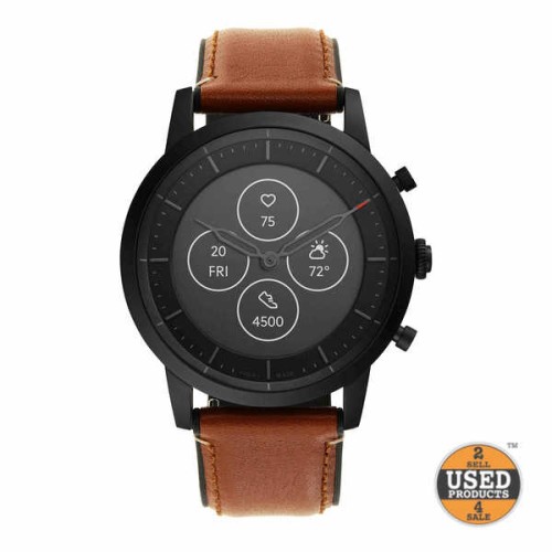 Ceas Hibrid Fossil Smartwatch Collider FTW7010, 42mm, Hibrid / Quart, Bluetooth, Carcasa Otel inoxidabil, Curea silicon, 30 ATM, Analog / Digital