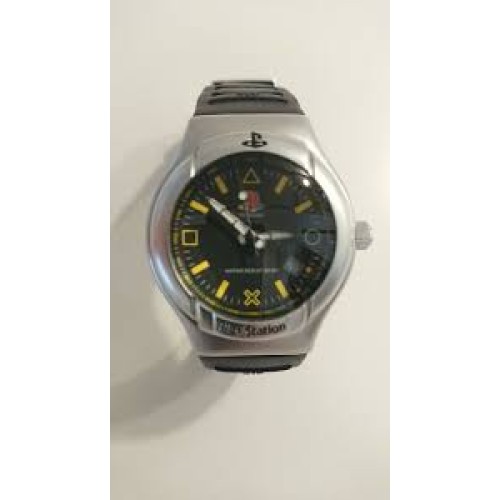 Ceas Unisex Sector Sony Playstation, 44 mm, Quartz, WR 50 m, Bratara Silicon, Negru
