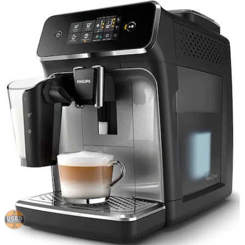 Espressor automat PHILIPS LatteGo Series 2000 EP2236/40, 1450W, 1.8L, 15 bar, Display Touch, Aroma Seal, Negru