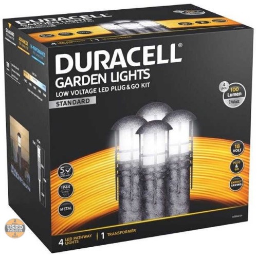 Lampi solare de gradina Duracell Garden Lights, 4-Pack, 28x29 Cm