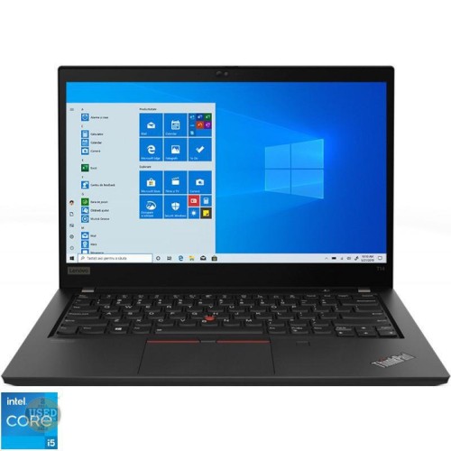 Laptop Lenovo ThinkPad T14 Gen 2, Display 14 inch FHD, Intel Core-i7 1185G7 vPro, 16 Gb RAM 3200 MHz, SSD 512 Gb, Intel Iris Xe Graphics, Wi-Fi 6, Webcam 720p, Micro SD Card Reader, Jack 3.5mm