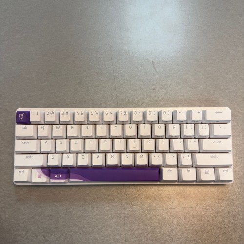 Tastatura gaming mecanica Razer Huntsman Mini, RGB, Purple Switch, QWERTY, White