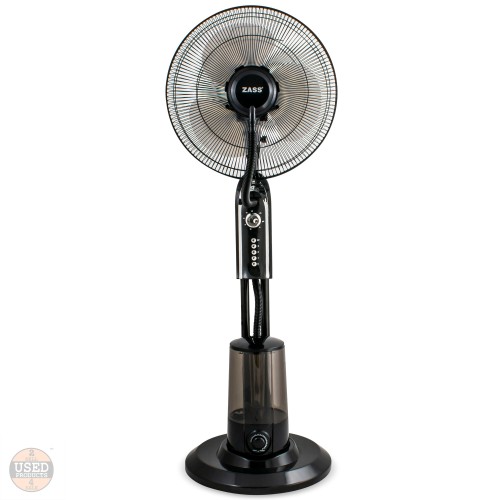 Ventilator interior cu pulverizare apa Zass ZMF 01, 75W,  320ml pe ora, 3.2 L, 3 Trepte viteza, Telecomanda, Argintiu