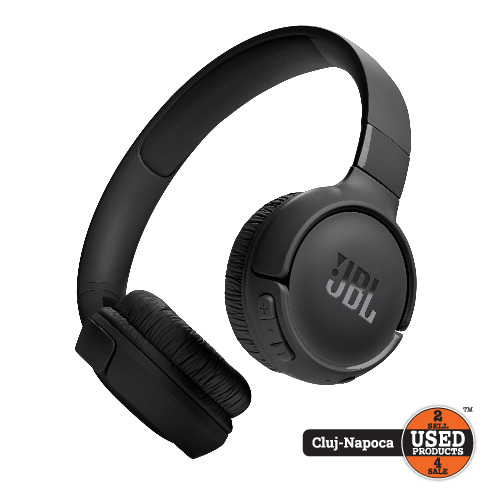 Casti audio Over-Ear JBL Tune 520BT, Wireless, Bluetooth, Pure Bass, Buton Siri / Hey Google, Black