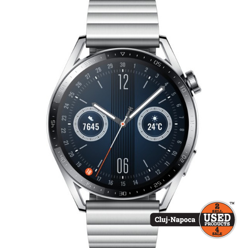 Smartwatch Huawei Watch GT 3 Elite, 46mm, JPT-B19, 1.43 inch, 4 Gb, Stainless Steel, Silver