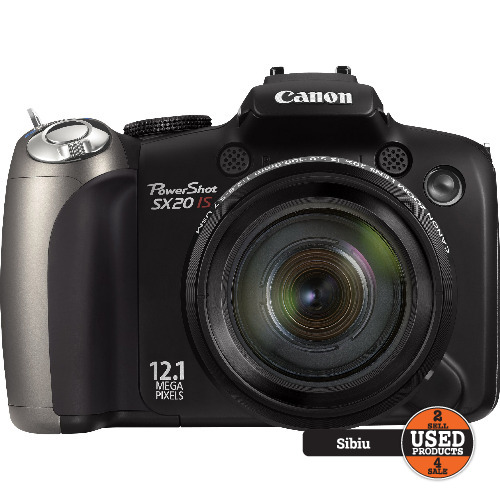 Aparat foto digital Canon PowerShot SX20 IS, 12.1 MP, Canon Zoom Lens 20x IS 5.0 - 100.0mm, 1:2.8-5.7 USM, Ultranosic Image Stabilizer
