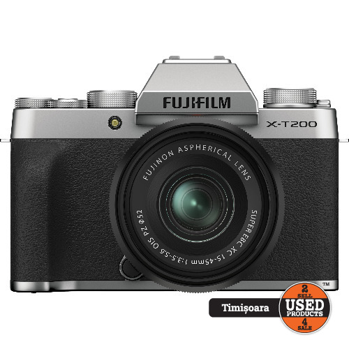 Fujifilm X-T200 Aparat Foto Mirrorless 24.2 MP Kit cu Obiectiv 15-45mm Silver
