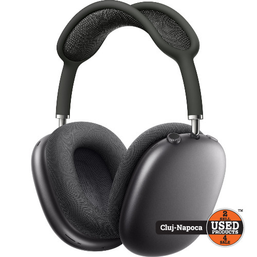 Casti audio Wireless Apple AirPods Max, Bluetooth, Noise cancelling, Microfon, A2096, Space Gray