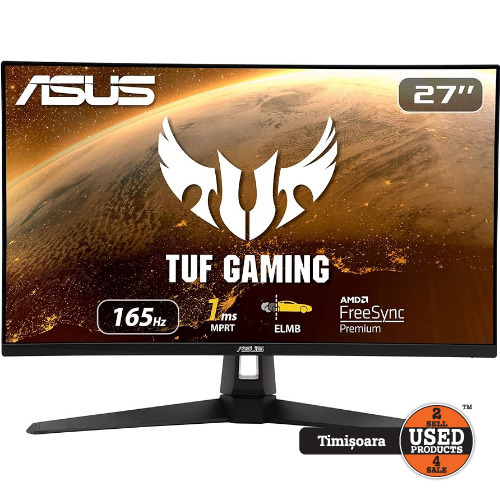 Monitor Gaming LED IPS ASUS TUF VG279Q1A, 27", Full HD, 165Hz, FreeSync Premium, negru
 Monitor Gaming LED IPS ASUS TUF VG279Q1A, 27", Full HD, 165Hz, FreeSync Premium, negru