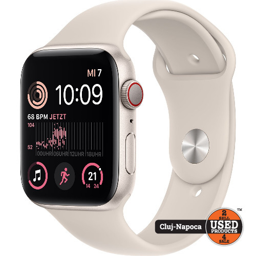 Apple Watch SE (2nd Gen) 44mm, Starlight Aluminium Case, Starlight Sport Band, GPS, A2723 Apple Watch SE (2nd Gen) 44mm, Starlight Aluminium Case, Starlight Sport Band, GPS, A2723