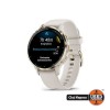 Smartwatch Garmin Venu 3S, Display OLED 30mm, GPS, Bluetooth, Wi-Fi, Android/iOS, Polimer ranforsat, Bratara Ivory silicon, Soft Gold