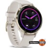 Smartwatch Garmin Venu 3S, Display OLED 30mm, GPS, Bluetooth, Wi-Fi, Android/iOS, Polimer ranforsat, Bratara Ivory silicon, Soft Gold