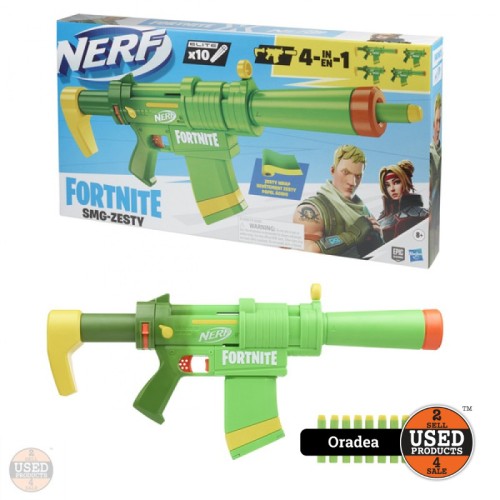 Blaster 4-in-1 Nerf Fortnite, SMG-Zesty, 10 proiectile, 30x55 Cm Blaster 4-in-1 Nerf Fortnite, SMG-Zesty, 10 proiectile, 30x55 Cm