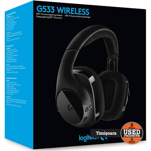 Casti gaming Logitech G533, Wireless, DTS Surround 7.1, Negru Casti gaming Logitech G533, Wireless, DTS Surround 7.1, Negru