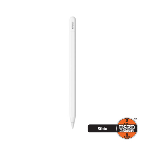 Apple Pencil A3085 (USB-C) pentru iPad Pro 12.9" 6th/5th/4th/3rd Gen, iPad Pro 11", iPad Air 5th/4th, iPad 10th, iPad Mini 6th, Alb
