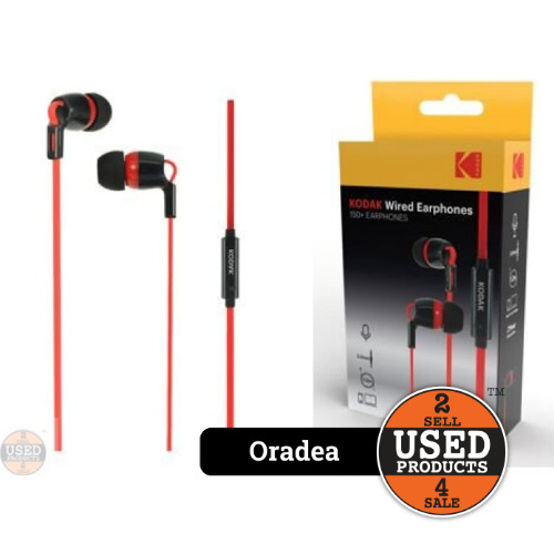Casti audio cu fir KODAK 150+ Earphones, Microfon, Jack 3.5mm, 1.2m, multiplatforma Casti audio cu fir KODAK 150+ Earphones, Microfon, Jack 3.5mm, 1.2m, multiplatforma