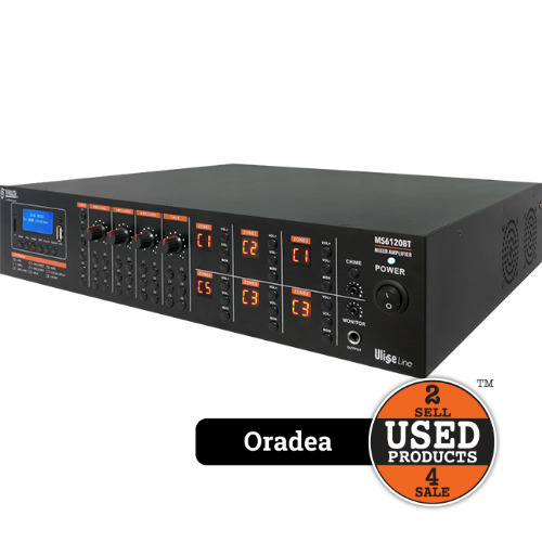 Amplificator profesional Vivaldi Ulisse MS6120BT, 6 zone, Bluetooth, 6x 60W, 4-16 OHm, Intrari DAB Radio, Tuner FM, USB, SD CARD, 6 iesiri RJ45, Jack 6.3mm
 Amplificator profesional Vivaldi Ulisse MS6120BT, 6 zone, Bluetooth, 6x 60W, 4-16 OHm, Intrari DAB Radio, Tuner FM, USB, SD CARD, 6 iesiri RJ45, Jack 6.3mm