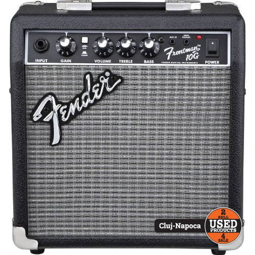Amplificator Chitara Fender Frontman 10G, 10W, Difuzor 6 inch, Comutator Overdrive, EQ 2 Benzi, Intrare AUX, Iesire Casti, Black