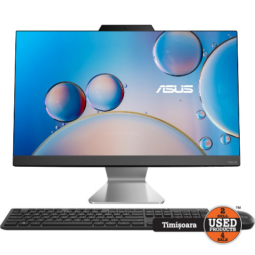 Sistem Desktop All-In-One Asus E3402, Display 23.8 inch FHD IPS LCD LED, Intel Core i3 1215U, 8 Gb RAM DDR4, SSD 500 Gb PCI Express M.2, Intel UHD Graphics, Camera Web HD 720p + Tastatura Wired Asus MD-5112 + Mouse Wired Asus MM-5115
