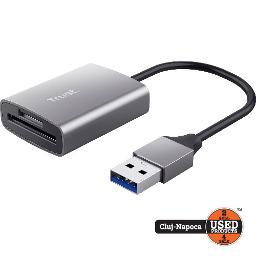 Trust Dalyx Card Reader, 3-in-1, Aluminiu, USB-A 3.2, SD/SDHC/SDXC/MicroSD