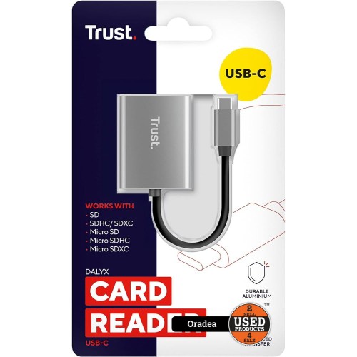 Card Reader Trust Dalyx, 3-in-1, Aluminiu, USB-A 3.2, SD/SDHC/SDXC/MicroSD