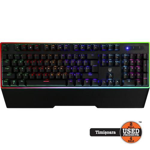 Tastatura Gaming mecanica A+ Kago TGMS1, iluminare rainbow, palm rest
