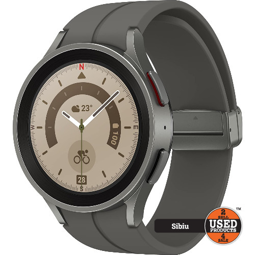Smartwatch Samsung Galaxy Watch 5 Pro SM-R920, Bluetooth 5.2, Carcasa Titan, 45mm, Waterproof 5ATM, Gray Titanium
