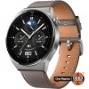 Smartwatch HUAWEI Watch GT3 Pro Titanium, 46mm, ODN-B19, 5ATM, Light Titanium Case, Gray Leather Strap