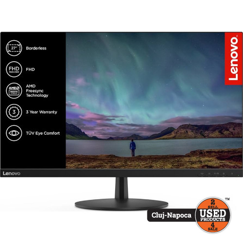 Monitor Gaming LED IPS Lenovo L27i-28, 27 inch, Full HD, HDMI, Freesync