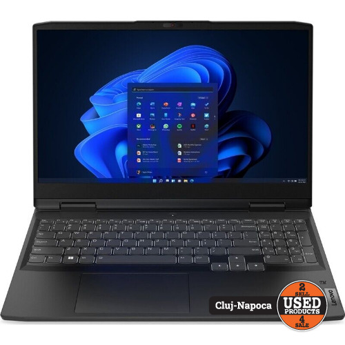 Laptop Gaming Lenovo IdeaPad 3 15IAH7, Display 15.6 inch Full HD 120Hz, Intel Core i5-12450H, 16 Gb RAM, SSD 512 Gb M.2, nVidia GeForce RTX 3050 4 Gb, Wi-Fi 6, HDMI, USB-C, Jack 3.5mm, Ethernet, Onyx Grey