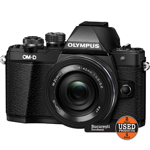 Aparat foto Mirrorless Olympus E-M10 Mark II, 16 Mp, FHD, Wi-Fi,  Obiectiv 14-42mm 1:3.5-5.6 II R