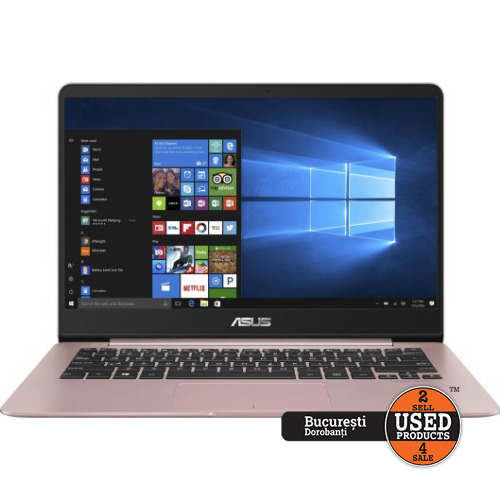 Ultrabook ASUS ZenBook UX430U, Display 14 inch FHD, Intel Core i7-8550U 1.8 GHz, 16 Gb RAM, SSD 256 Gb, nVidia GeForce MX 150 2 Gb, USB-C, Micro HDMI, SD Card Reader, Jack 3.5mm, Rose Gold