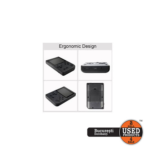 Mini Consola Retro 8bit, portabila si pentru televizor, 400 de jocuri, ecran 3 inch, negru
