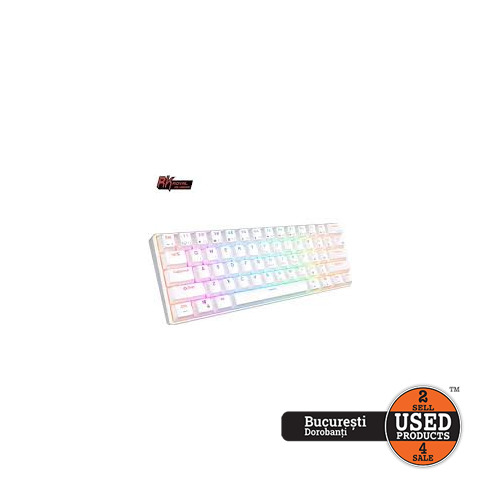 Tastatura mecanica gaming Royal Kludge 61 taste hotswap, RGB, Keycaps ABS double shot,alb
