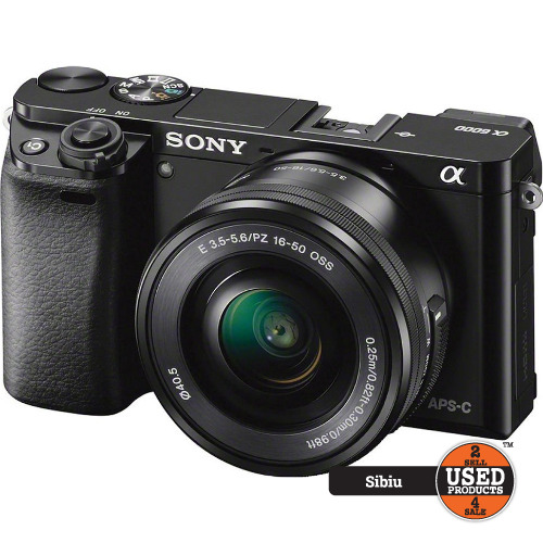 Aparat foto Mirrorless Sony A6000, 24 Mp, APS-C, FHD, Obiectiv E3.5-5.6 PZ 16-50 OSS
