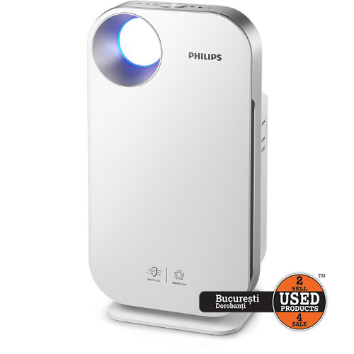 Purificator de aer Philips seria 4500i AC4550/50, rata eliberare aer curat: 400 m³/h, 4 moduri automate, alb
