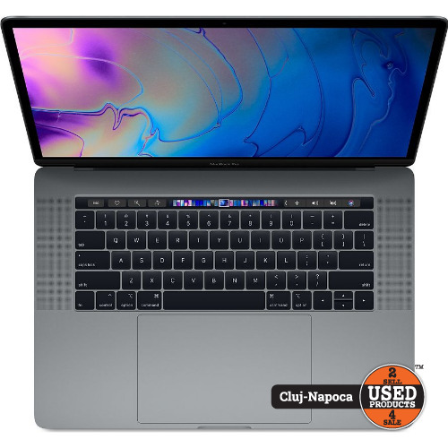 Apple MacBook PRO 15 2018 A1990, Display Retina 15.4 inch, Intel Core i7 6-Core 2.6 GHz, 16 Gb RAM 2400 MHz, SSD 512 Gb, AMD Radeon Pro 560X 4 Gb, Touchbar, 4x Thunderbolt, Jack 3.5mm, Space Grey