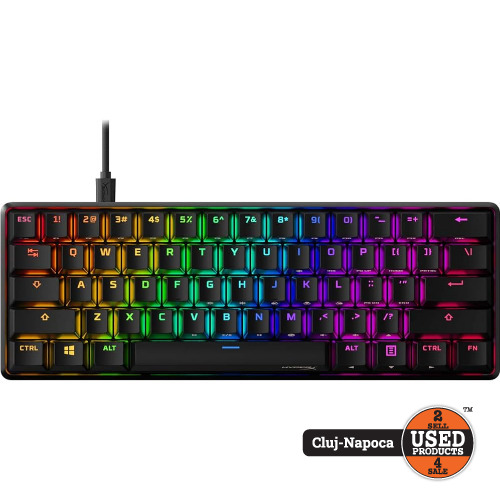 Tastatura mecanica gaming HyperX Alloy Origins 60, RGB, pentru PC, PS4, PS5, Xbox, Switch Red Linear