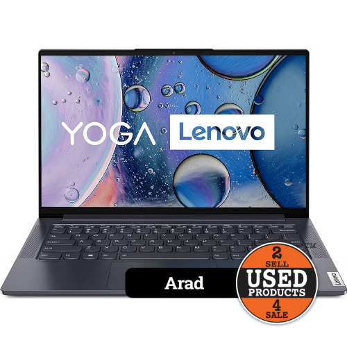 Laptop ultraportabil Lenovo Yoga Slim 7 14IIL05, 14" HDR UHD, i5-1035G4, 16GB RAM, 1TB SSD, Intel Iris Plus Graphics, Slate Grey + Mouse wireless Lenovo Yoga cu presenter laser, Negru